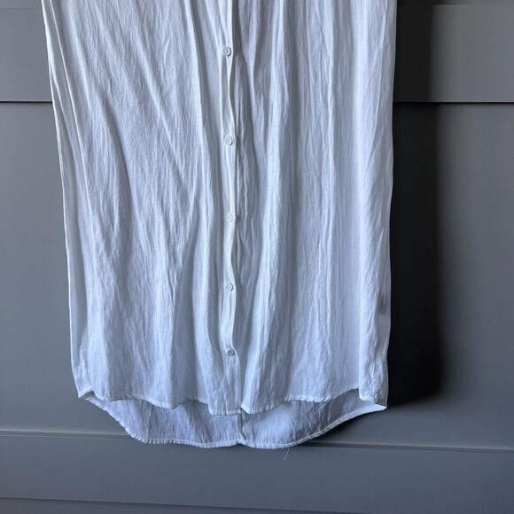 HYFVE Shirt Dress Womens Medium White Button Front Cap Sleeve Crinkle HF23F423 - Picture 4 of 11
